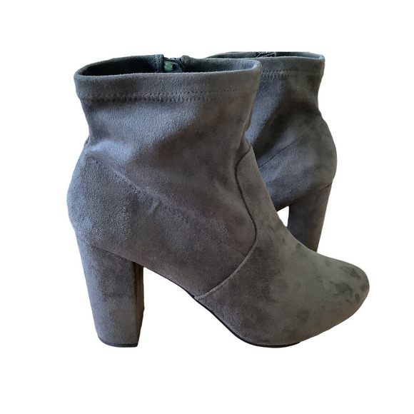 Lane Bryant Dark Olive Green Faux Suede Booties 11W - Picture 1 of 10
